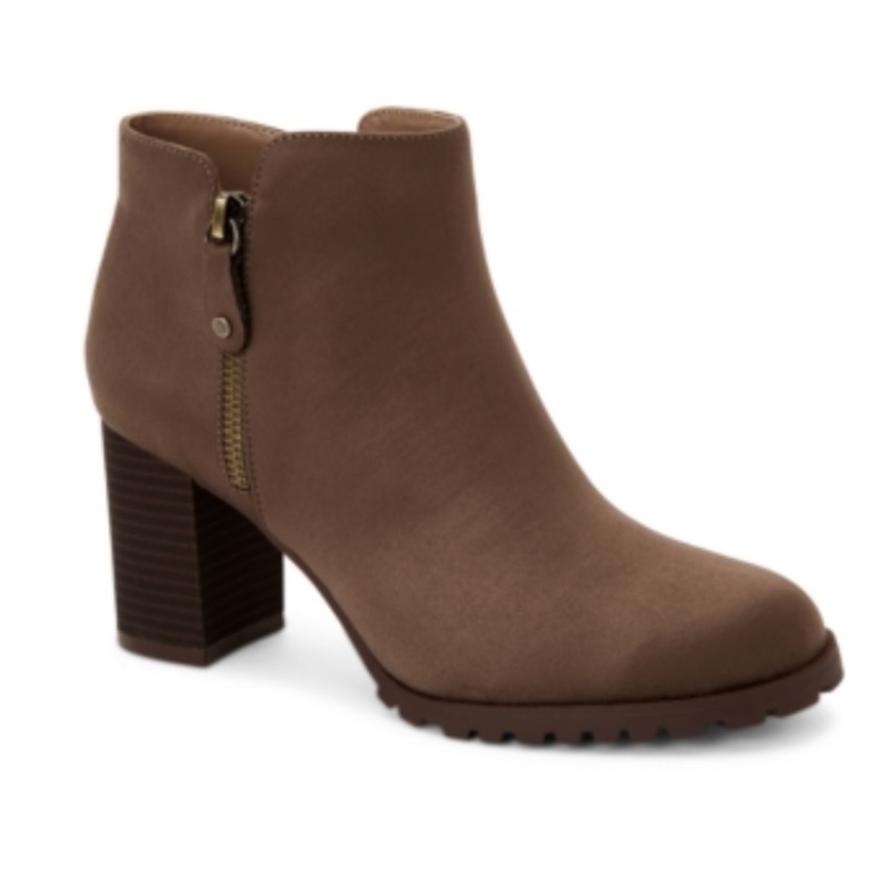 Style & Co Idee Ankle Booties Size 9.5 NIB Gray w/ Stacked Heel